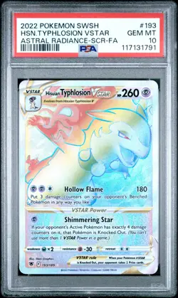 PSA 10 HISUIAN TYPHLOSION 193/189 FULL ART SECRET ASTRAL RADIANCE POKEMON - Image 1