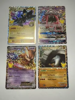 Mewtwo EX Tapu Lele EX Luxray GL And Donphan Celebrations Pokemon Lot Of 4 - Image 1