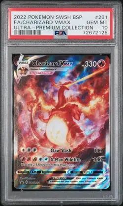 2022 POKEMON SWSH BLACK STAR PROMO #261 FULL ART/CHARIZARD VMAX PSA 10 - Image 1