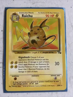 Raichu Fossil Set Pokemon Card 1999 WOTC 29/62 Non-Holo LP/NM - Image 1