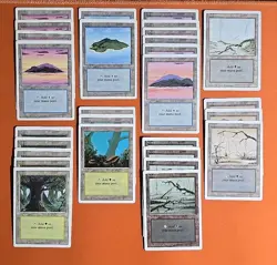 1994 MAGIC THE GATHERING REVISED MIXED LAND LOT (28 CARD) LIGHT ▶ MODERATE PLAY - Image 1