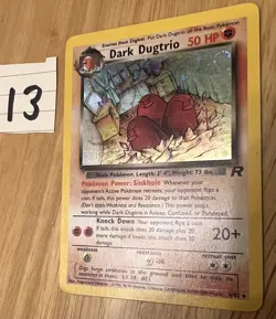 Dark Dugtrio Holo 6/82 Team Rocket 2000 WOTC Vintage Pokemon Card Swirl - Image 1