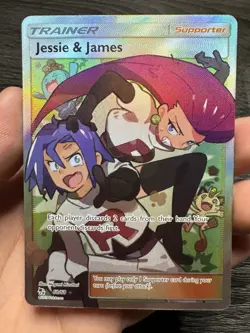 2019 Jesse And James Pokemon TCG Full Art Trainer Card 68/68 Hidden Fates NM - Image 1