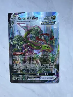 Rayquaza VMax Alt Art - Evolving Skies | Jumbo Metal 6" x 8" Card Gift/Display - Image 1