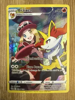 Braixen - TG01/TG30 - Pokemon Silver Tempest Trainer Gallery Holo Card NM - Image 1