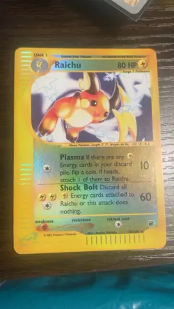 Raichu Expedition Base Set 25/165 Reverse Holo Rare Pokemon Card WOTC LP - Image 1