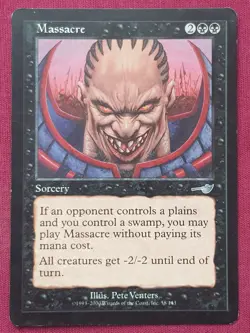 Magic The Gathering NEMESIS MASSACRE black card MTG - Image 1