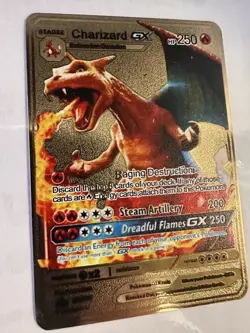 Charizard GX 250HP Gold Metal Pokemon Card Fan Art! - Image 1