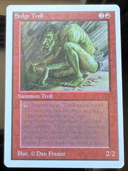 Magic the Gathering MTG Unlimited Sedge Troll NM- (Beta Bob) - Image 1