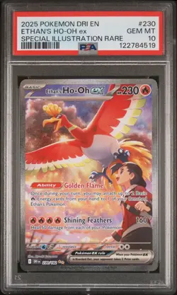 2025 POKEMON DRI EN-DESTINED RIVALS #230 ETHAN'S HO-OH EX PSA 10 - Image 1