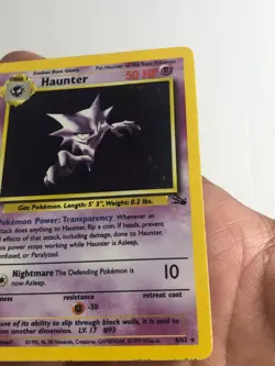 Pokemon TCG Fossil Set Holographic Haunter 6/62 Moderately Played - Image 3