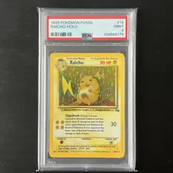 Pokemon - Fossil Set - Raichu Holo - 1999 - 14/62 - PSA 9 - Mint - Image 1