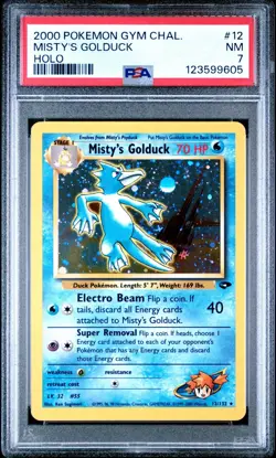 Misty's Golduck 12/132 Pokemon Gym Challenge Holo PSA 7 NM - Image 1
