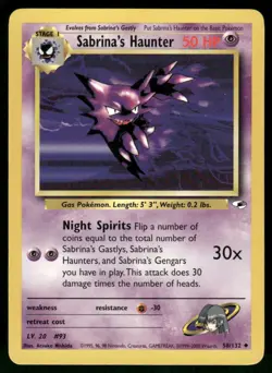 Sabrina's Haunter 058/132 Uncommon Unlimited NM Pokemon Gym Heroes - Image 1