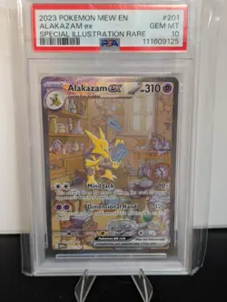 POKEMON ALAKAZAM EX SIR 201/165 SCARLET & VIOLET 151 - PSA 10 GM MINT - Image 1