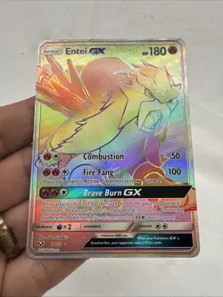 Entei GX (Secret Rare) 74/73 Pokemon Shining Legends English Rainbow NM - Image 2