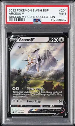 2022 POKEMON SWSH BLACK STAR PROMO ARCEUS V FIGURE COLL #204 ARCEUS V PSA 9 - Image 1