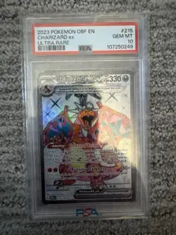 2023 Pokemon OBF EN Charizard EX Ultra Rare #215 PSA 10 Gem Mint - Image 1