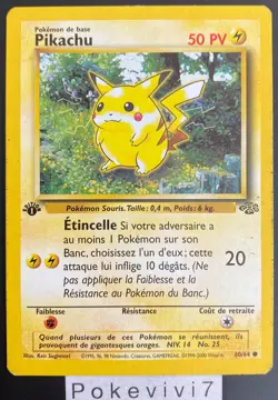 Carte Pokemon PIKACHU 60/64 Commune JUNGLE EDITION 1 Wizards FR OCCASION - Image 1