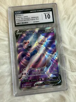 2022 Pokemon SWSH Black Star Promo Pokemon Go ETB #229 FA Mewtwo V Cgc 10 - Image 2