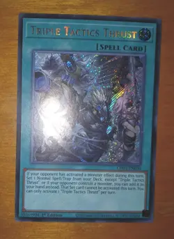 Triple Tactics Thrust 1st Edition Secret Rare CH01-EN030 Yu-Gi-Oh! - Image 1