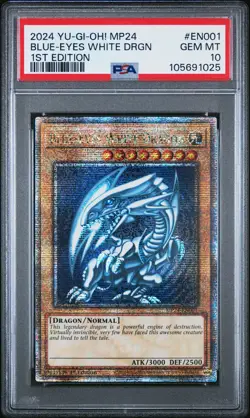 2024 YU-GI-OH! MP24-25TH ANV TIN: DUELING MIRRORS BLUE-EYES WHITE DRAGON PSA 10 - Image 1