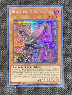 YuGiOh! - Roxrose Dragon MP22-EN060 Prismatic Secret Rare 1st Edition Near Mint - Image 1