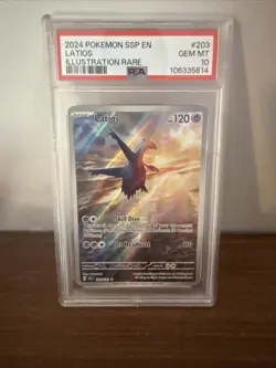 Pokemon Latios Illustration Rare Card 203/191 Surging Sparks 2024 TCG GEM PSA 10 - Image 1