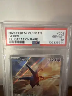 Pokemon Latios Illustration Rare Card 203/191 Surging Sparks 2024 TCG GEM PSA 10 - Image 2