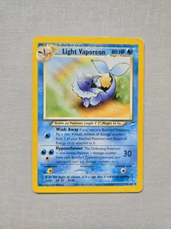 Pokemon TCG Light Vaporeon Card Neo Destiny 52/105 1002 - Image 1