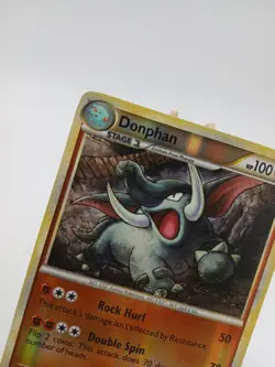 Phanpy 77/123 & Donphan 40/123 HeartGold SoulSilver Reverse Holos Pokemon Cards - Image 3