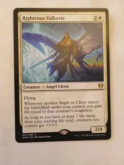 Righteous Valkyrie MTG Magic the Gathering Card NM Near Mint J22 - Image 1