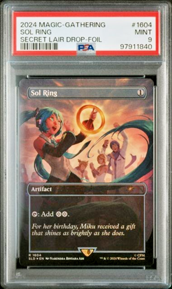 2024 MTG Magic Secret Lair SLD Hatsune Miku Bday Foil Rare #1604 Sol Ring PSA 9 - Image 1