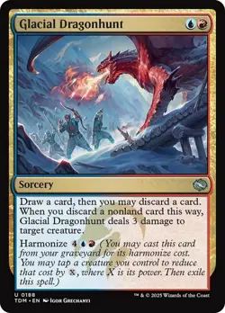 x4 Glacial Dragonhunt - Foil U MTG Tarkir: Dragonstorm M/NM, English - Image 1