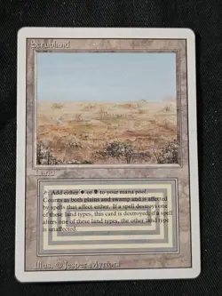 Scrubland - Magic The Gathering MtG Revised Edition Dual Land Lightly Played LP - Image 1