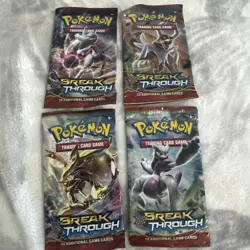 4x Pokemon XY Breakthrough Booster Pack New Sealed English UNWEIGHED - Image 1