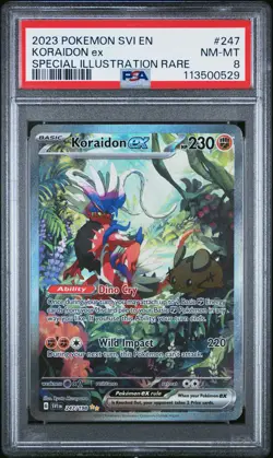 2023 POKEMON SVI EN-SCARLET & VIOLET SPECIAL ILLUSTRATION RARE KORAIDON EX PSA 8 - Image 1
