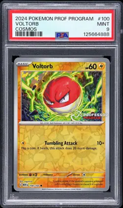 2024 POKEMON PROFESSOR PROGRAM PROMOS COSMOS #100 VOLTORB PSA 9 - Image 1