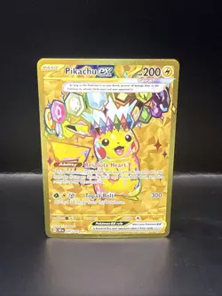 Pokemon TCG Pikachu EX Surging Sparks Holo Hyper Rare Gold 247/191 - Image 3