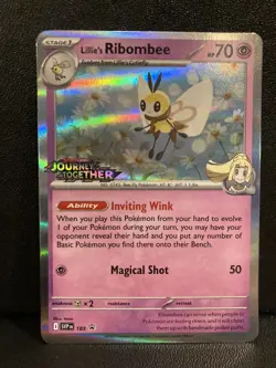 Pokemon TCG Lillie's Ribombee SVP183 Pre Release Promo Journey Together - Image 1