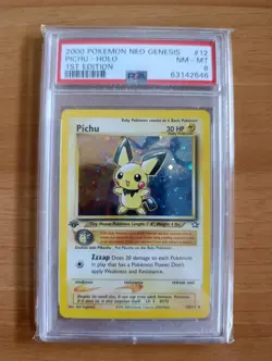 2000 Pokemon Pichu 1st Ed. Neo Genesis Rare Holo #12 PSA 8 - Image 4