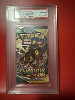 2021 Pokemon Evolving Skies Umbreon Art Sealed Booster PSA 8 NM-MT - Image 1