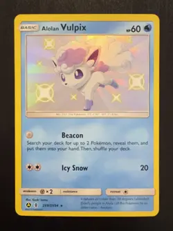 Pokemon TCG Alolan Vulpix SV8/SV94 Shiny Holo Rare Hidden Fates - Image 1