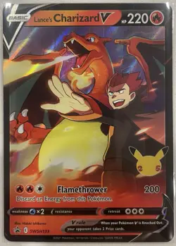 Lances Charizard v SWSH133 Promo Rare Pokemon Card Normal Sized, Mint Condition - Image 1