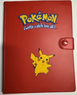 Pikachu Gotta Catch 'Em All Red 4-Pocket Card Binder - Vintage 1999 - Image 1