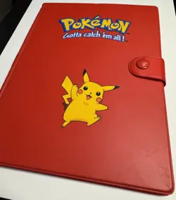 Pikachu Gotta Catch 'Em All Red 4-Pocket Card Binder - Vintage 1999 - Image 4