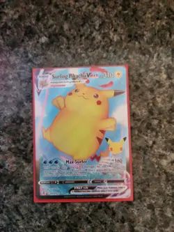 HOLO Surfing Pikachu VMAX 009/025 NM / M - Pokemon 25th Celebrations Card p11 - Image 1