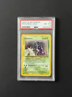 Heracross Holo - 6/111 - Neo Genesis Vintage WOTC Pokemon Card - PSA 8 - Image 1