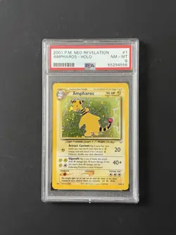 Ampharos Holo - 1/64 - Neo Revelation Vintage WOTC Pokemon Card - PSA 8 - Image 1
