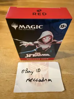 2025 SDCC EXCLUSIVE MAGIC THE GATHERING SPIDER MAN RED WELCOME DECK CARDS mtg - Image 1
